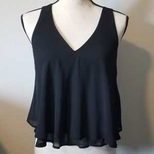 Black cropped blouse